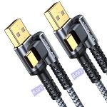 2-Pack USB C Cable 3.1A [90°, Gold-Plated]6.6FT+6.6FT Type C Charger Fast Charging Cable Right Angle,MRGLAS USB-A to USB-C Charge Durable Cord Compatible Galaxy S10 S9 S8 Plus S21, Note 10 9 8,G6