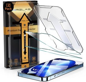 2-Pack  iPhone 13 Pro Max Screen Protector Diamonds Hard [Auto Alignment Kit][10X Military Shockproof] Tempered Glass 4K HD for 13 Max Pro 6.7'' Film [Case Friendly]- Bubble Free