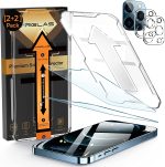 [2+2 Pack] iPhone 12 Pro Max Screen Protector Dimond Hard Tempered Glass Film[10X Military Shockproof], with Auto-Alignment Kit [Case Friendly][ Bubble Free]
