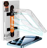 iPhone 12/ 12 Pro Screen Protector Dimond Hard Tempered Glass Film[10X Military Shockproof], with Speaker Shield and Auto-Alignment Kit [Case Friendly][ Bubble Free]