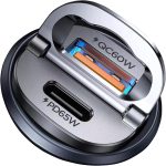 MRGLAS【Upgraded】 125W Car Charger USB C Super Fast Charging, [PD65W & QC60W][All Metal] Cigarette Lighter Car Charger, Car Accessories for iPhone 17 16 Pro Max Air iPad Samsung S25 Pixel 10