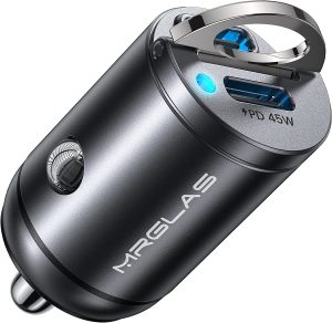 90W USB C Car Charger,[Super Mini Metal] USB C Car Charger Fast Charging Adapter Dual PD Dual Port Type C Car Cigarette Lighter USB Charger