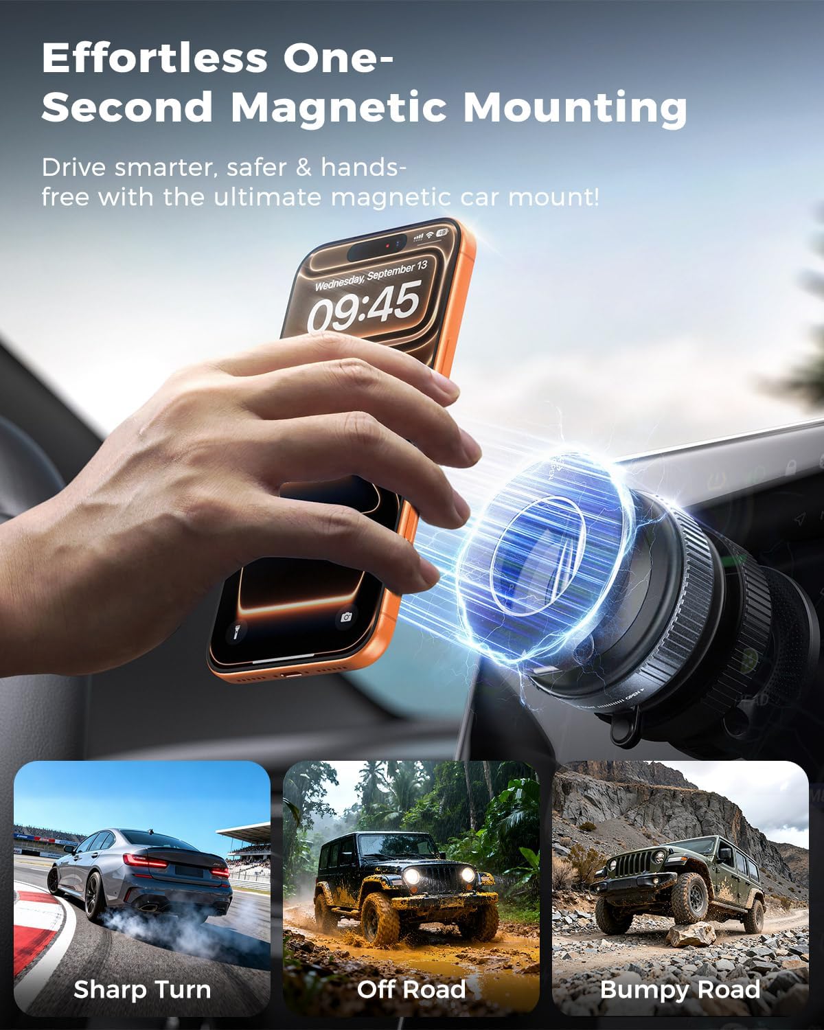 MRGLAS 2026 Upgraded for MagSafe Vacuum Car Phone Mount, Ultra Strong Magnetic Phone Holders for Your Car, 360° Adjustable Suction Cup Car Mount, for iPhone 12–17 Pro Max, Car & Truck Accessories - Image 7
