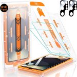 MRGLAS 2+2 Packs for Samsung Galaxy S25 Ultra Screen Protector 6.9'' with Camera Lens Protector [Auto-Dust Removal] [100% Fingerprint Unlock] HD 9H Tempered Glass 10X Military Protection, Zero-Bubble