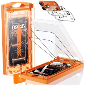 MRGLAS TOP 9H+ Glass 2+2 Packs for iPhone 17 Pro Max Screen Protector with Camera Lens Protector [Zero Bubble][10X Military Protection] 17 ProMax Tempered Glass Full Edge Coverage, Case-Friendly