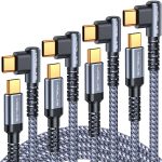 MRGLAS USB C to USB C Cable 60W [4-Pack, 10+6.6+3.3+1.6FT][90°, Gold-Plated] Type C Charger Fast Charging for iPhone 17 16 Pro Max 15 Plus, USB C Charger Cable for Samsung S25 S24,iPad Pro,MacBook Pro