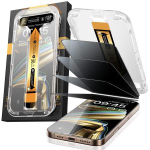 MRGLAS für iPhone 16 Pro Max für Panzerglas Sichtschutz - 4 Stück [Full Screen Displayschutz] [Anti-Spy Gehärtete Glas Schutzfolie] [Automatisches Kalibrierungs-Kit] Null Blase für 16 ProMax 6.9 Zoll