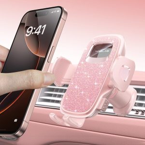 MRGLAS 2025 Verbesserte Handyhalterung für Ihr Auto mit neuem Metallhaken-Clip, praktische Handyhalterung für Lüftungsschlitze, Einhandbedienung, universelle Kfz-Halterung für iPhone, Android und alle