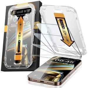 MRGLAS [4 Stück] iPhone 16 Pro Max Panzerglas – Full Screen Displayschutzfolie mit Auto-Installation & Automatischer Kalibrierung, 9H+ Gehärtetes Schutzglas, Militärschutz, Anti-Fingerabdruck, HD Klar